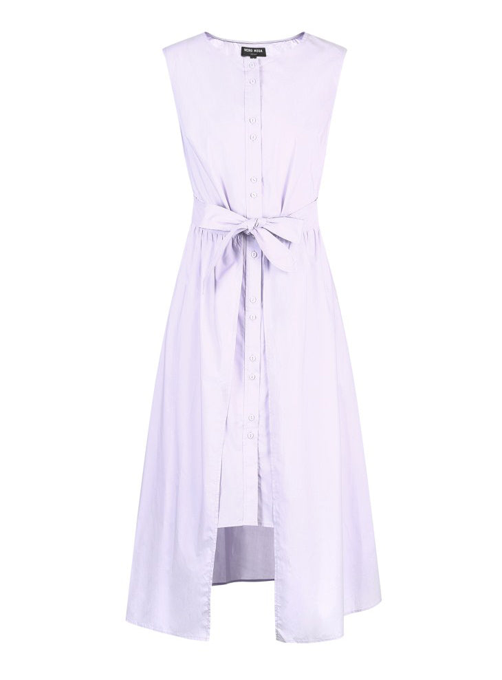 Cotton Pure Color Sleeveless Summer Dress