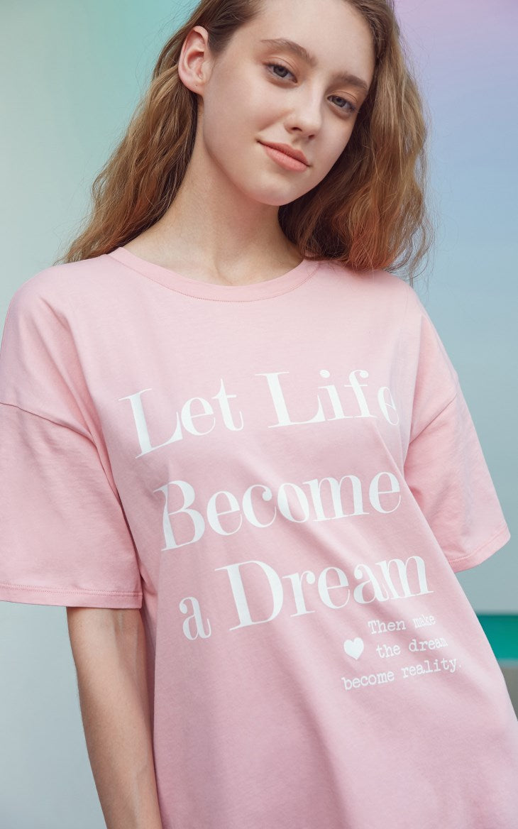 Letter Print Leisure Long T-shirt Dress