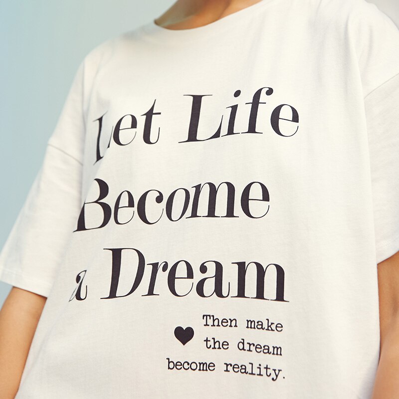 Letter Print Leisure Long T-shirt Dress