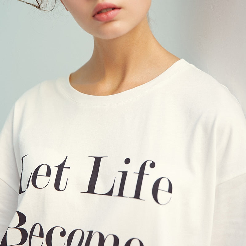 Letter Print Leisure Long T-shirt Dress