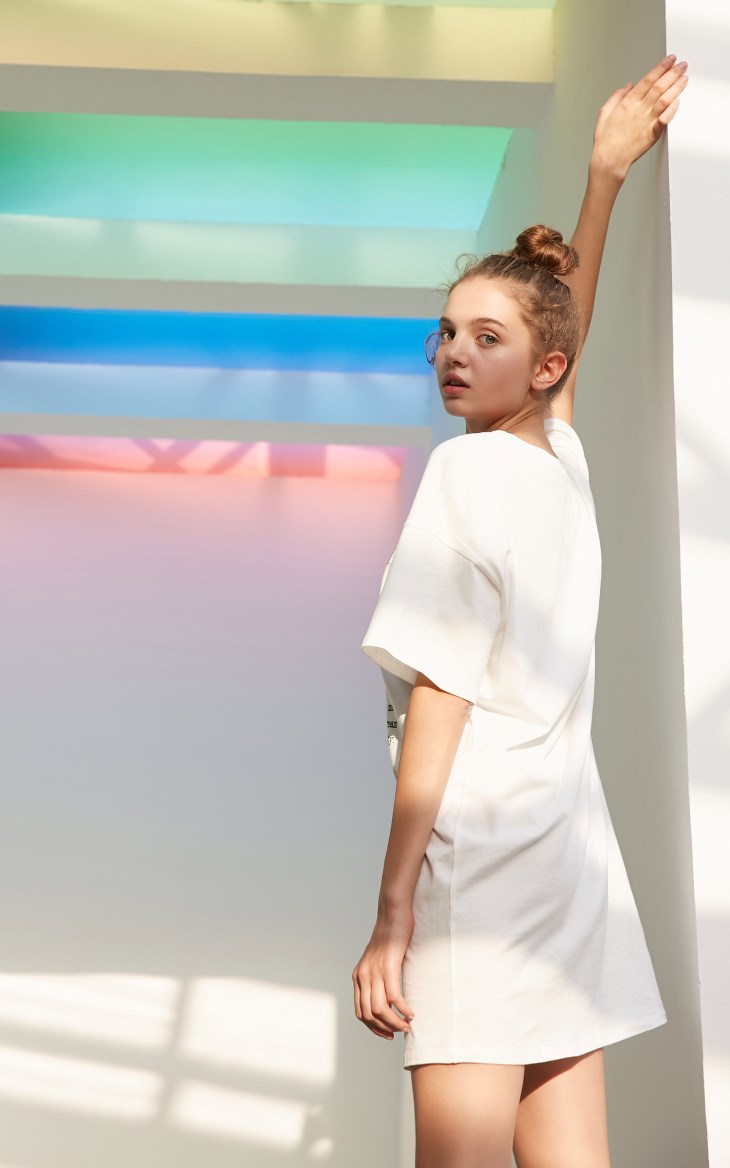 Letter Print Leisure Long T-shirt Dress