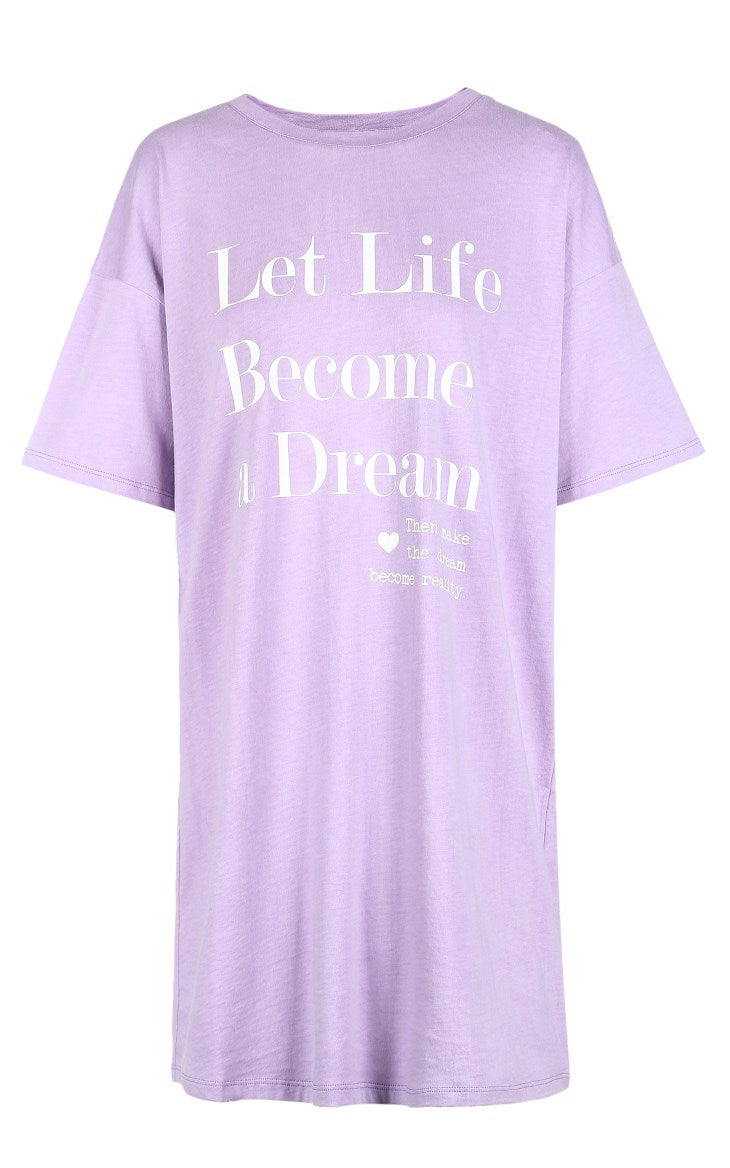 Letter Print Leisure Long T-shirt Dress