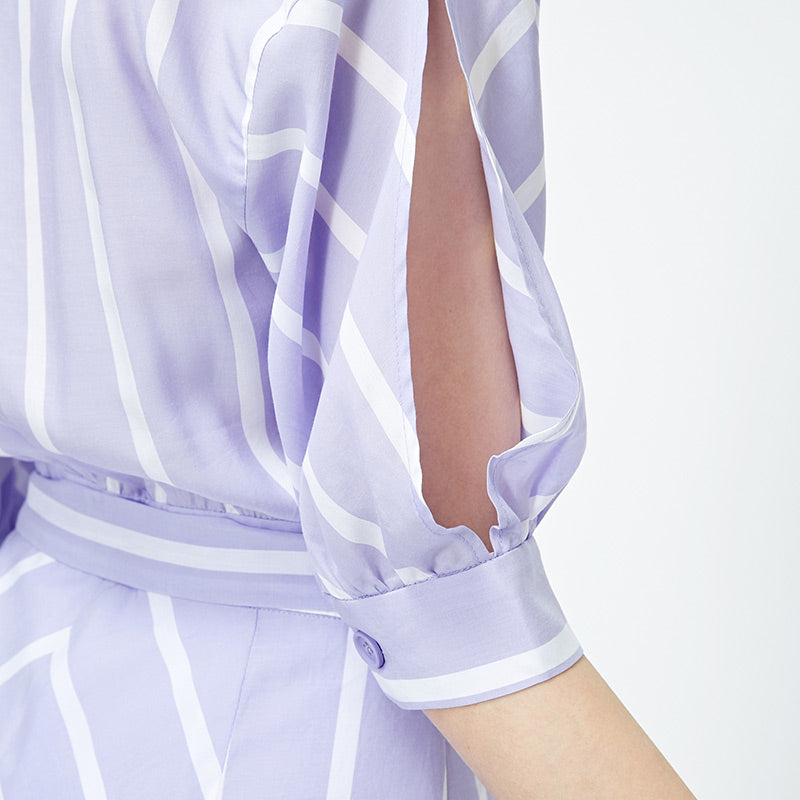 Off-the-shoulder Decorative Buttons Shirt Dress