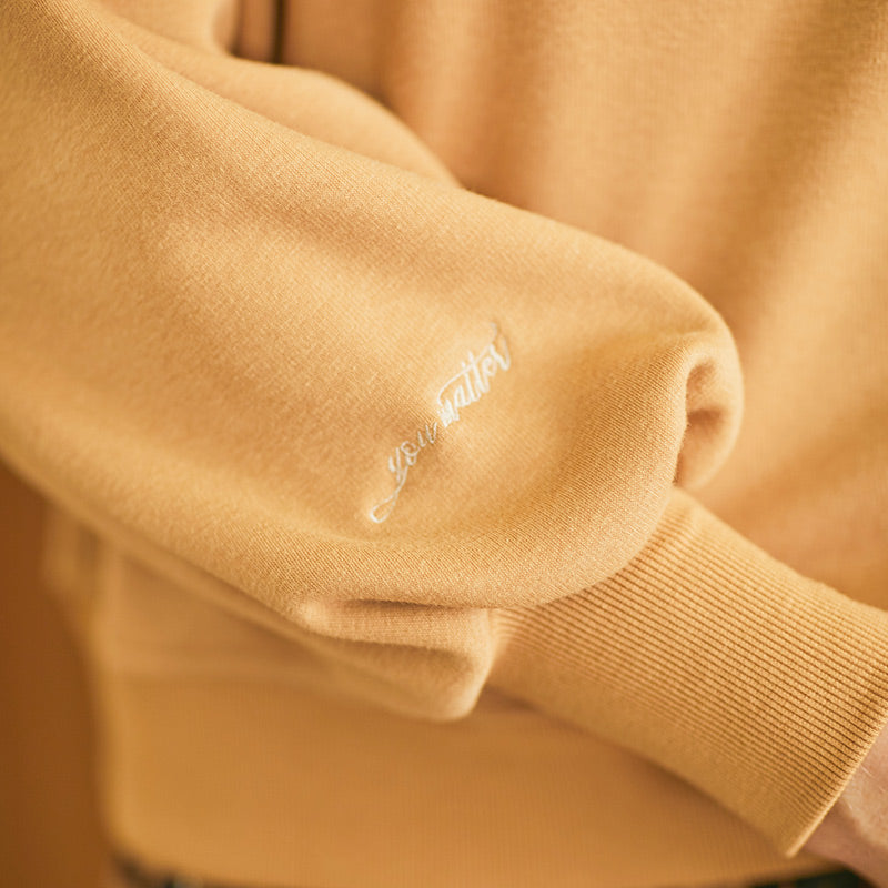 Embroidered Letter Print Brushed Hoodie