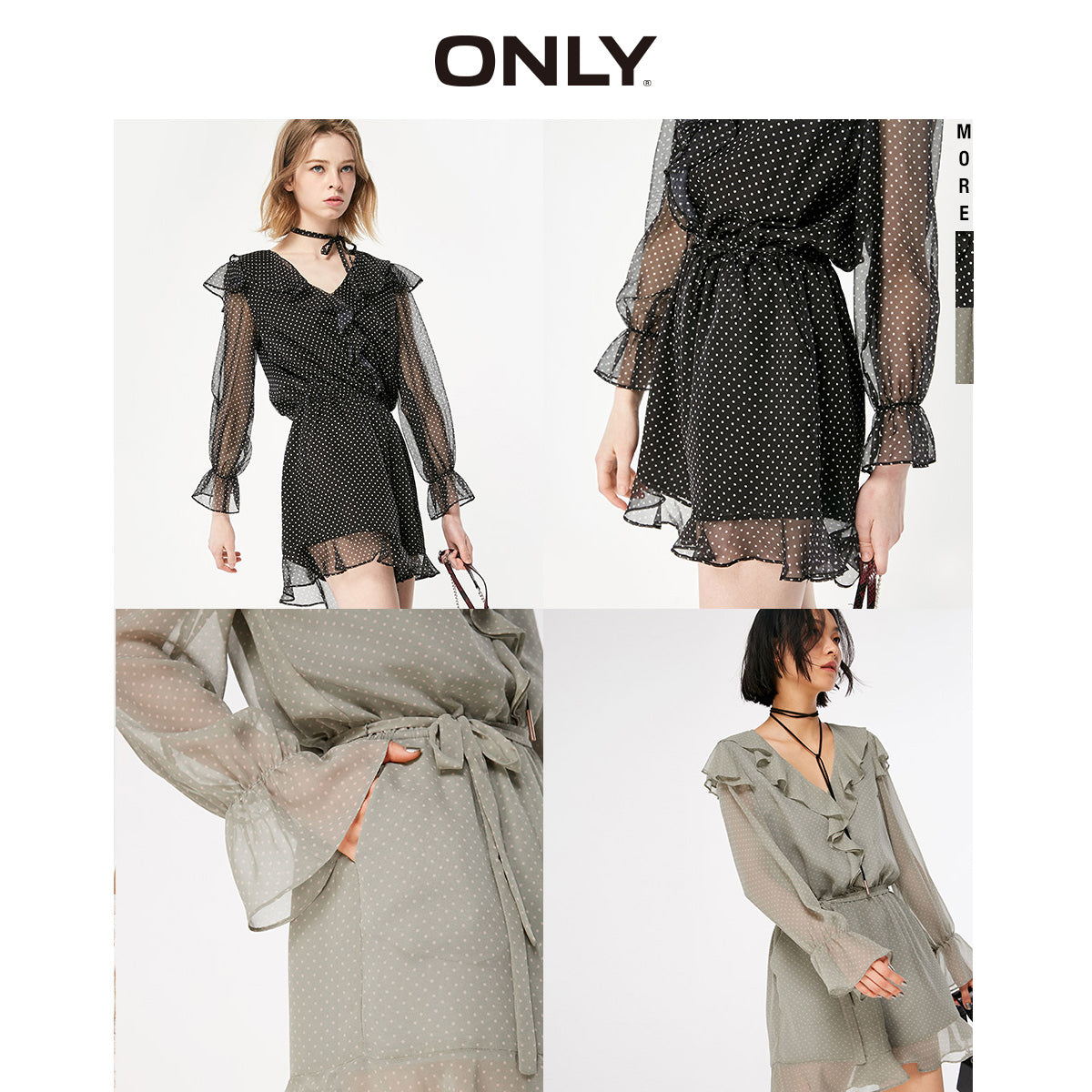 Polka Dots Ruffled Waist Short Chiffon Jumpsuit