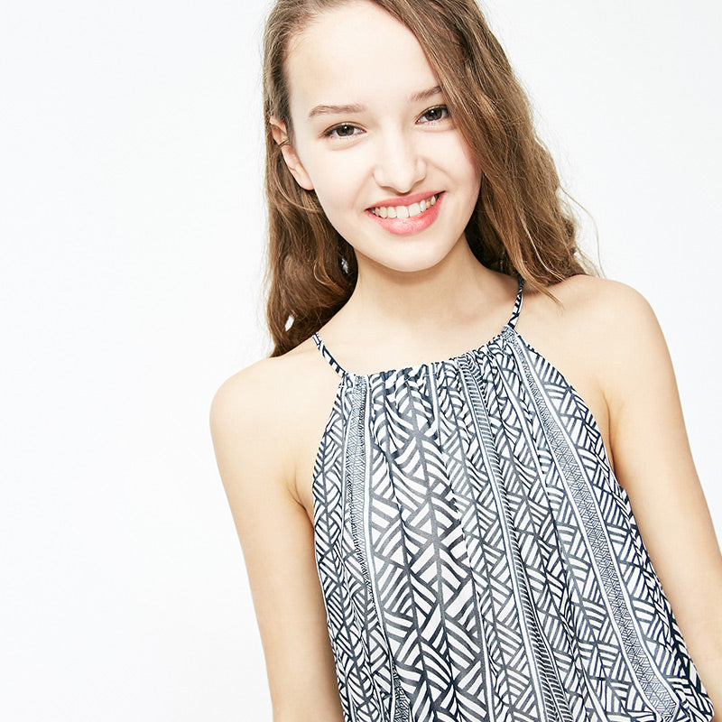 Stripe Pattern Print Assorted Colors Slip Dress