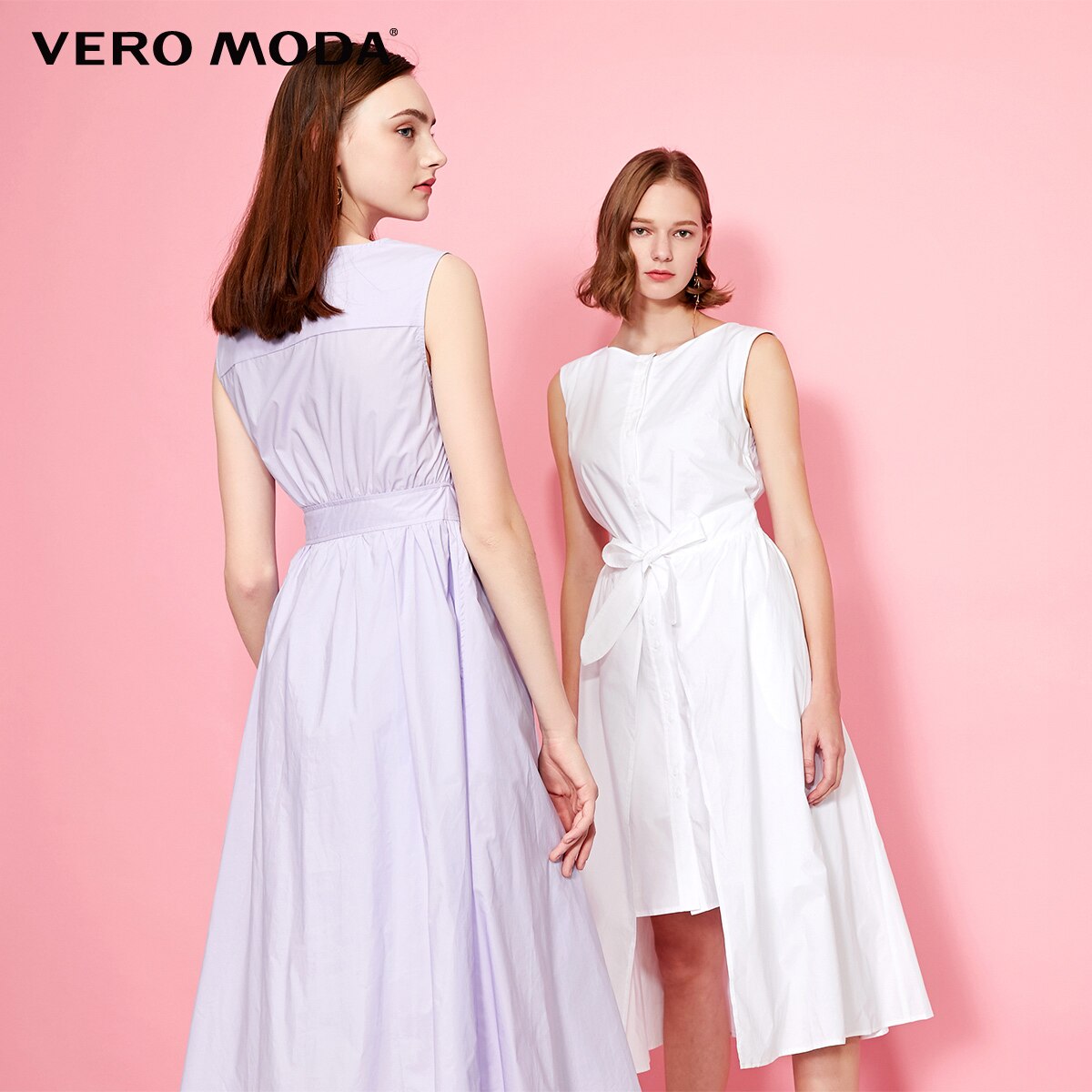 Cotton Pure Color Sleeveless Summer Dress