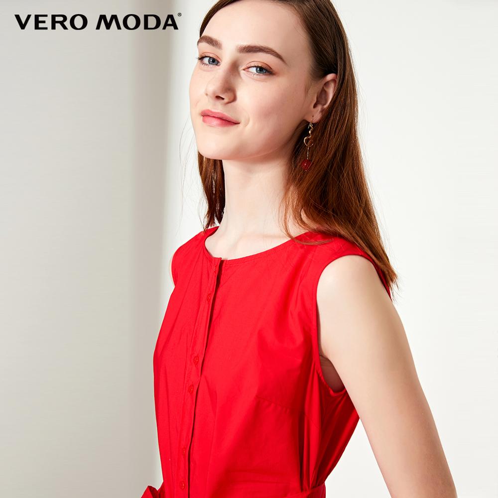 Cotton Pure Color Sleeveless Summer Dress