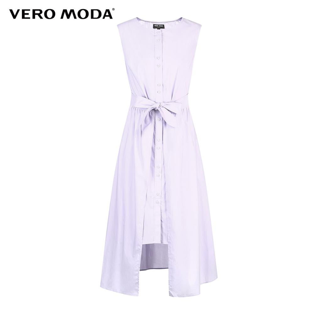 Cotton Pure Color Sleeveless Summer Dress