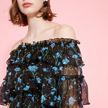 Load image into Gallery viewer, Off-the-shoulder Printed Chiffon Dress
