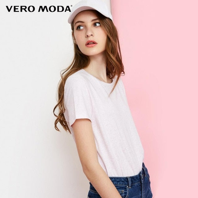 Crew Neck Multicolor Basic style Minimalist T-Shirt Top