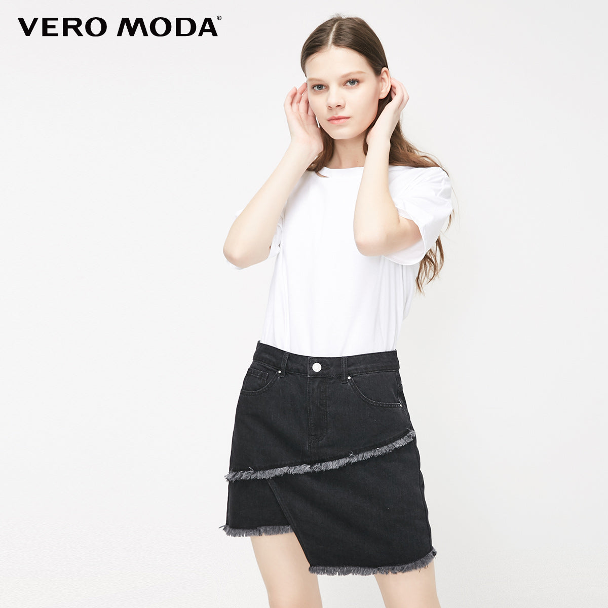 100% Cotton Irregular Cuts Denim Skirt