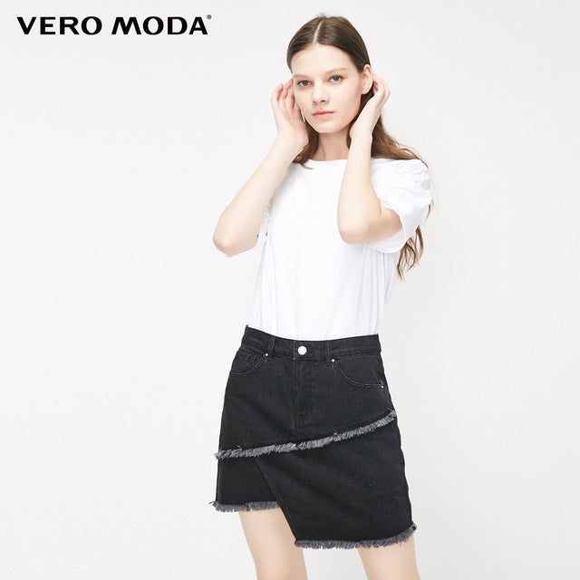 100% Cotton Irregular Cuts Denim Skirt