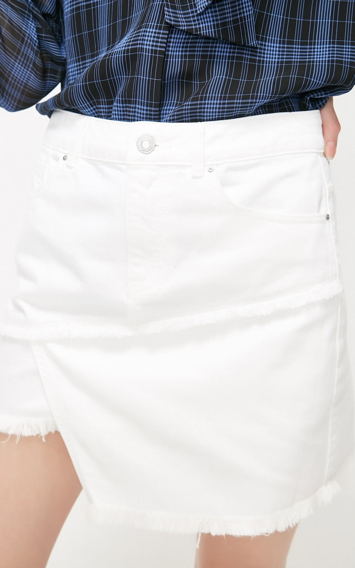100% Cotton Irregular Cuts Denim Skirt
