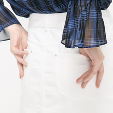 Load image into Gallery viewer, 100% Cotton Irregular Cuts Denim Skirt

