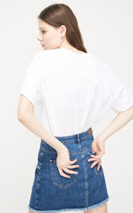 100% Cotton Irregular Cuts Denim Skirt