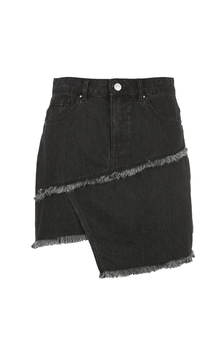 100% Cotton Irregular Cuts Denim Skirt