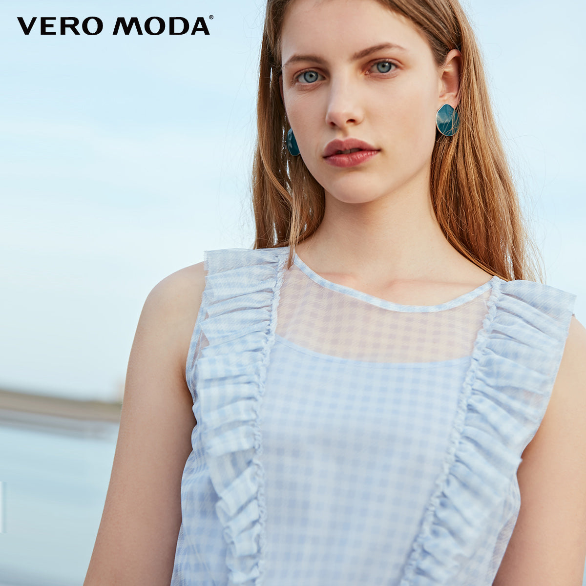 Plaid Gauzy Sleeveless Two-piece Dress