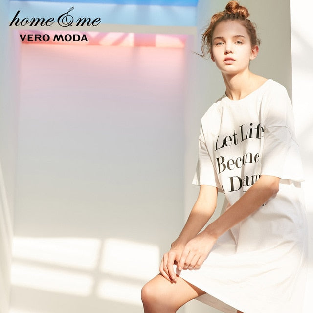 Letter Print Leisure Long T-shirt Dress