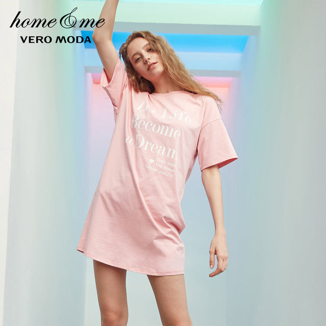 Letter Print Leisure Long T-shirt Dress