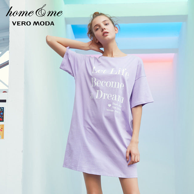 Letter Print Leisure Long T-shirt Dress