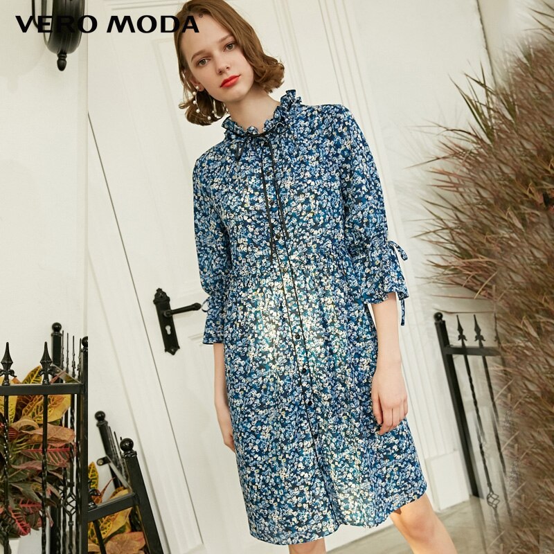 Spliced Double-breasted High-rise Shirt Dress