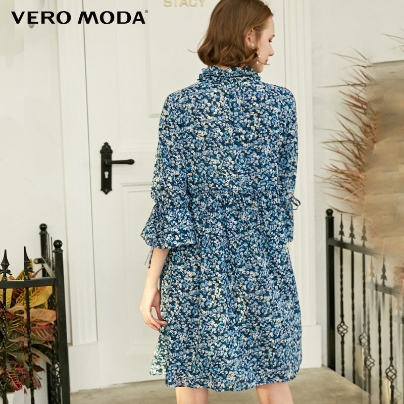 Spliced Double-breasted High-rise Shirt Dress