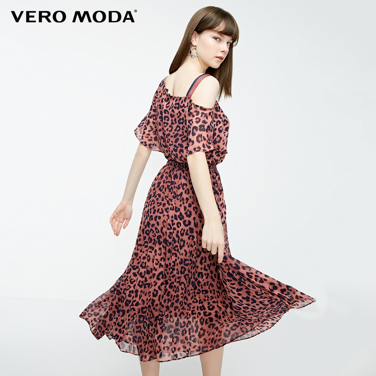 Off-the-shoulder Leopard Print Dress