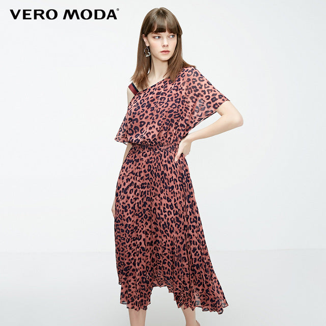 Off-the-shoulder Leopard Print Dress