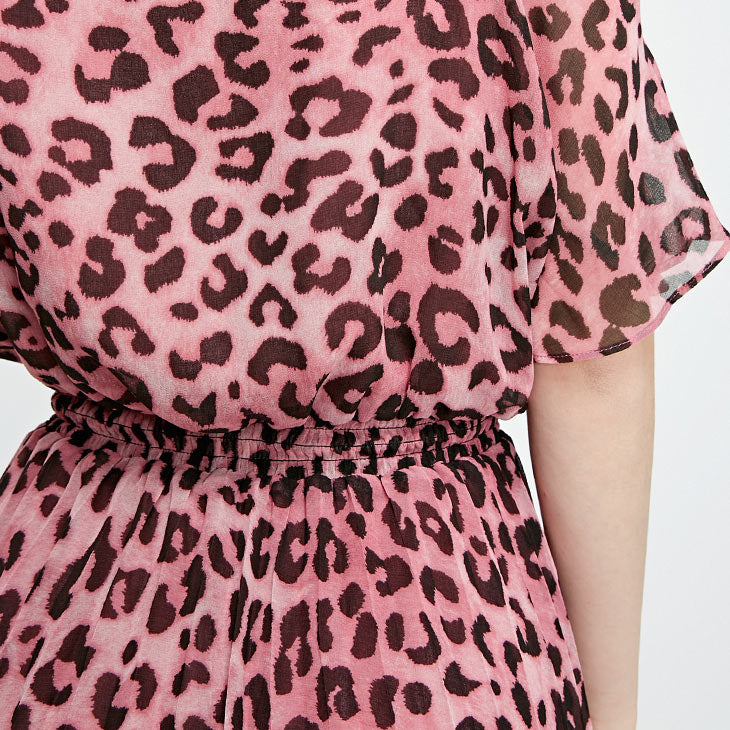 Off-the-shoulder Leopard Print Dress