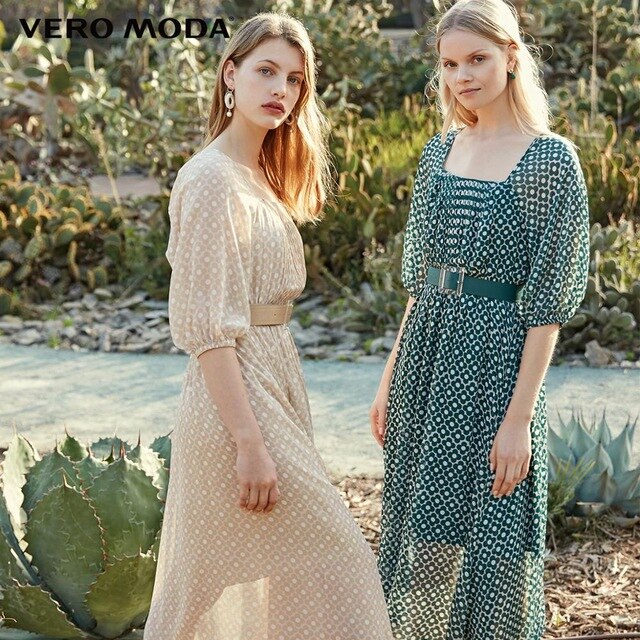 Back Lace-up Cut-outs Floral Chiffon Dress