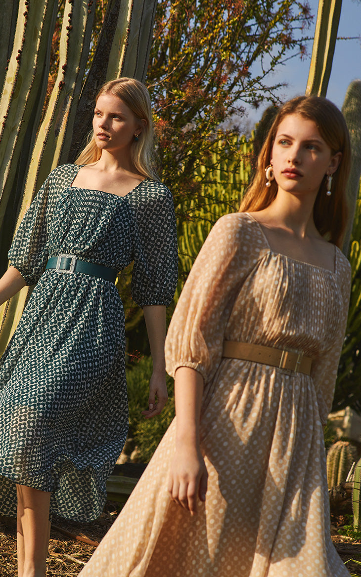 Back Lace-up Cut-outs Floral Chiffon Dress