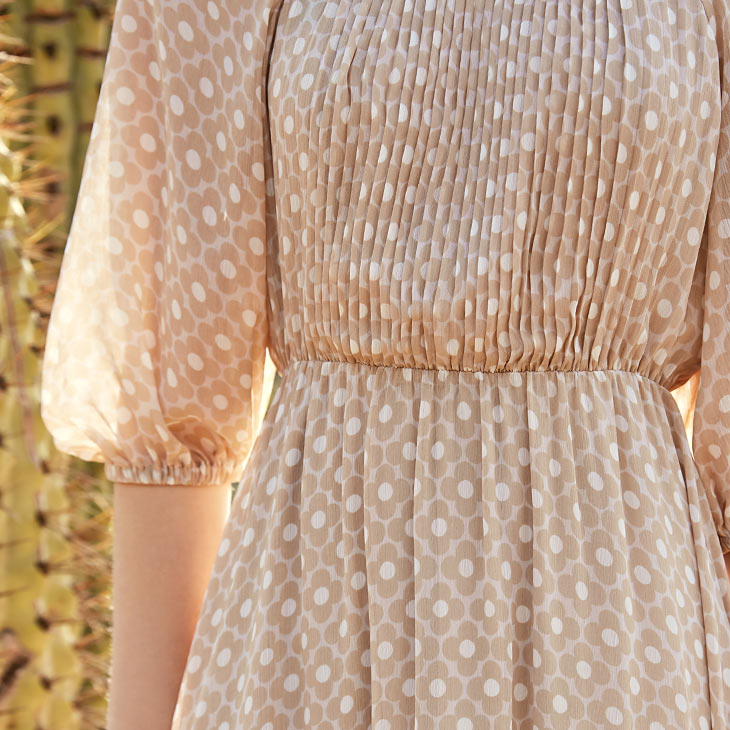 Back Lace-up Cut-outs Floral Chiffon Dress