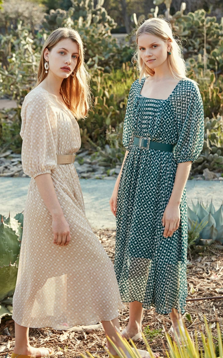 Back Lace-up Cut-outs Floral Chiffon Dress