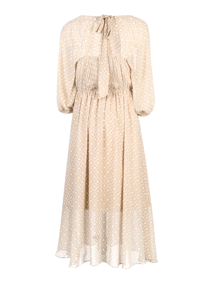 Back Lace-up Cut-outs Floral Chiffon Dress